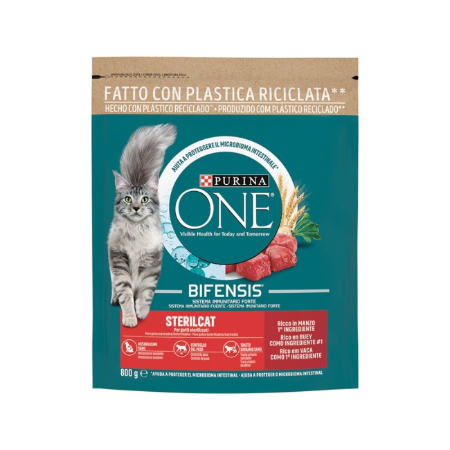 Purina One Τρόφη Για Στειρωμένες Γάτες ΜΕ Βοδινό & Σιτάρι 800gr
