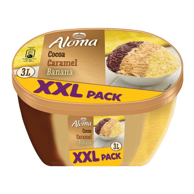 Aloma Παγωτό Σοκολάτα Μπανάνα Καραμέλα 3lt