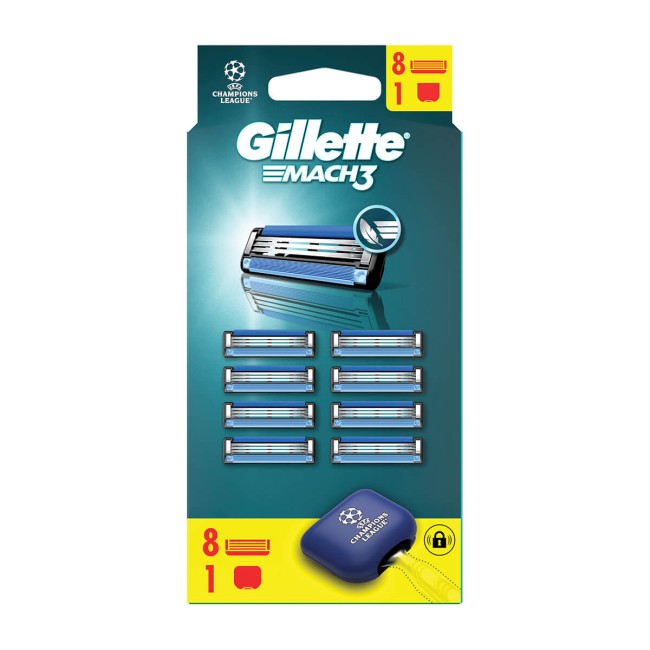 Gillette Mach3 Ανταλλακτικά Ξυριστικής Μηχανής 8τμχ Ανταλλακτικά Μηχανών
