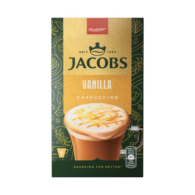 Jacobs Στιγμιαίος Καφές Cappuccino Vanilla 8x12gr Jacobs Στιγμιαίος Καφές Cappuccino Vanilla 8x12gr