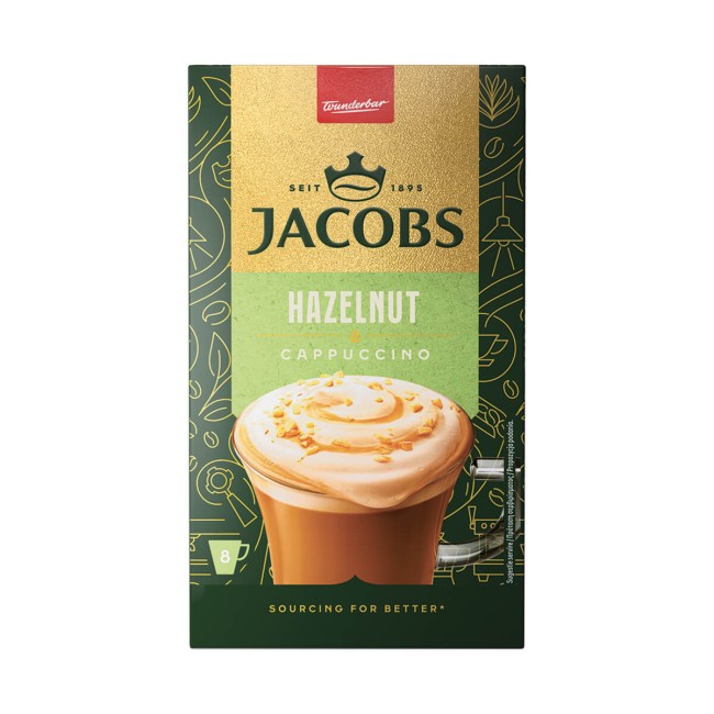 Jacobs Στιγμιαίος Καφές Cappuccino Φουντούκι 8x17,8gr Jacobs Στιγμιαίος Καφές Cappuccino Φουντούκι 8x17,8gr