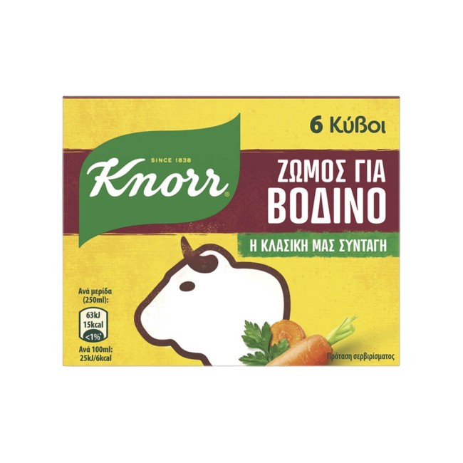 Knorr Κύβοι Ζωμού Βοδινού 3lt 6τμχ