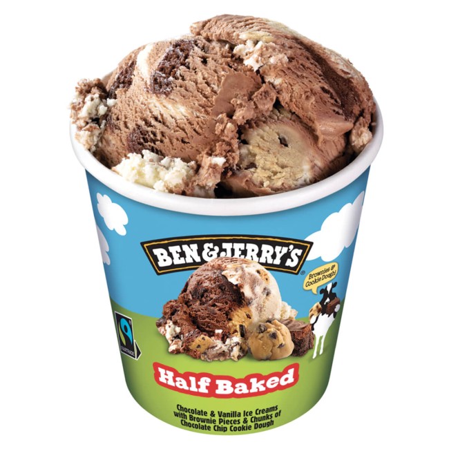 Ben & Jerry's Παγωτό Half Baked Brownies & Cookie Dough 465ml Ben & Jerry's Παγωτό Half Baked Brownies & Cookie Dough 465ml
