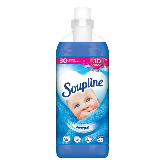 Soupline Aroma Mistral Συμπυκνωμένο Υγρό Μαλακτικό Ρούχων 900ml (42 μεζ)