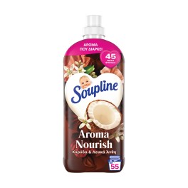 Soupline Καρύδα & Λευκά Άνθη Συμπυκνωμένο Υγρό Μαλακτικό Ρούχων 55Μεζ