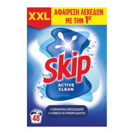 Skip Απορρυπαντικό Πλυντηρίου Σε Σκόνη Active Clean 48μεζ