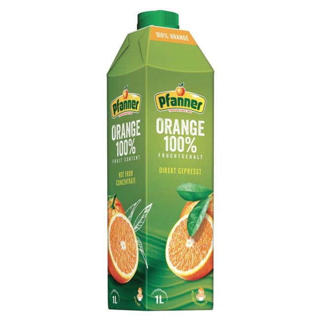 Pfanner Φυσικός Χυμός Πορτοκάλι 100% 1lt