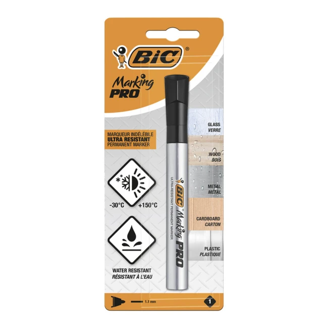 Bic Μαρκαδόρος Ανεξίτηλος Μαύρος