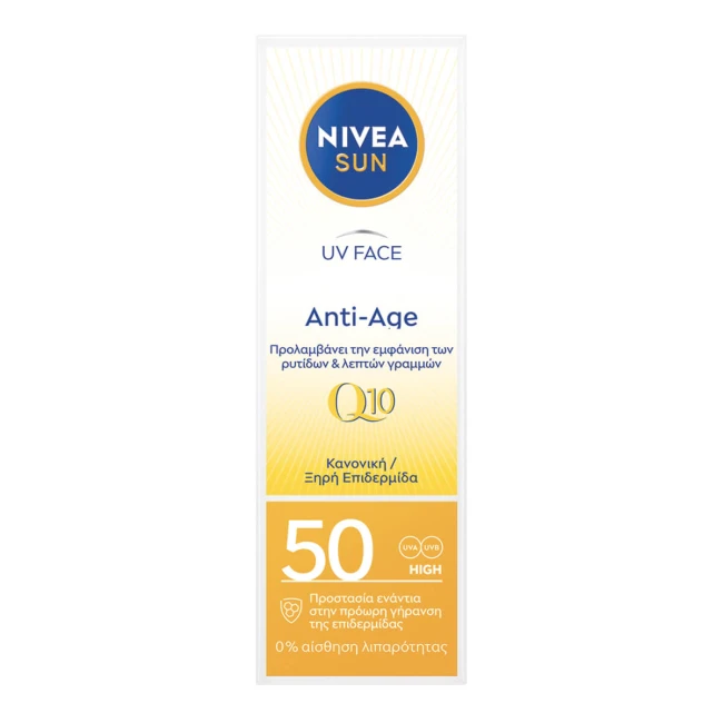 Nivea Sun UV Face Cream Αντηλιακή Κρέμα Προσωπου Κατά Γήρανσης  & Πανάδων SPF50  50ml