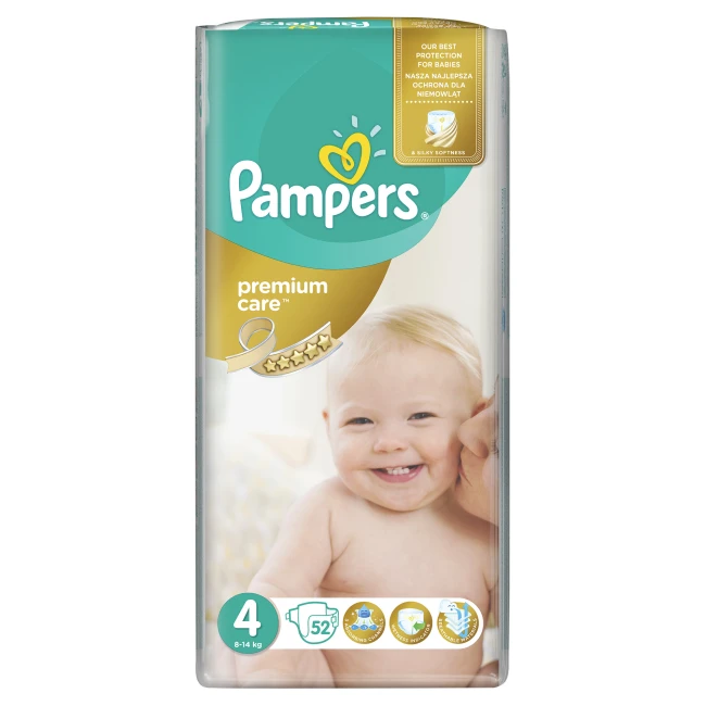 Pampers Πάνες Premium Care Jumbo Νο4 9-14kg 52τμχ
