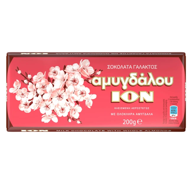 ΙΟΝ Σοκολάτα Γάλακτος Αμυγδάλου 200gr