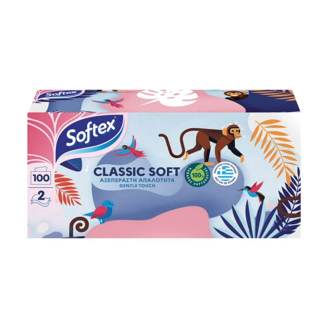 Softex Χαρτομάντηλα Επιτραπέζια Classic 2φύλλων 100τμχ 126gr