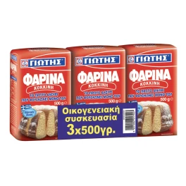 Γιώτης Αλεύρι Φαρίνα Κόκκινη 3x500gr