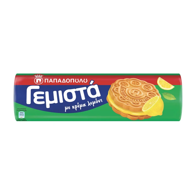 Παπαδοπούλου Μπισκότα Γεμιστά Λεμόνι 200g
