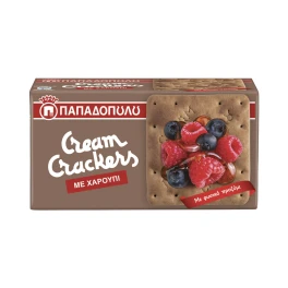 Παπαδοπούλου Cream Crackers Με Χαρούπι 190gr