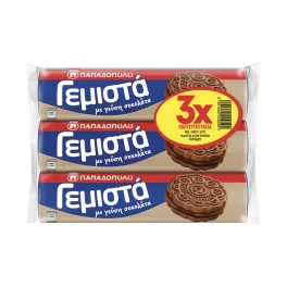 Παπαδοπούλου Μπισκότα Γεμιστά Κακάο 3x200gr