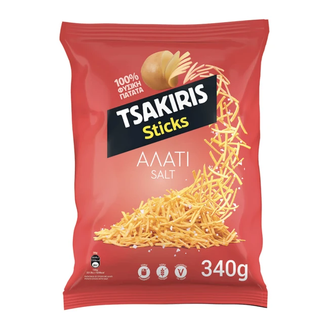 Τσακίρης Πατατάκια Με Αλάτι Sticks 340g