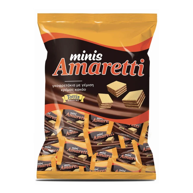 Amaretti Minis Γκοφρετάκια με Κρέμα Κακάο 165g Amaretti Minis Γκοφρετάκια με Κρέμα Κακάο 165g