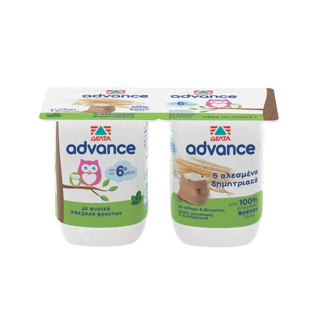 Δέλτα Advance Γιαούρτι Παιδικό Advance Με Δημητριακά 2x140gr