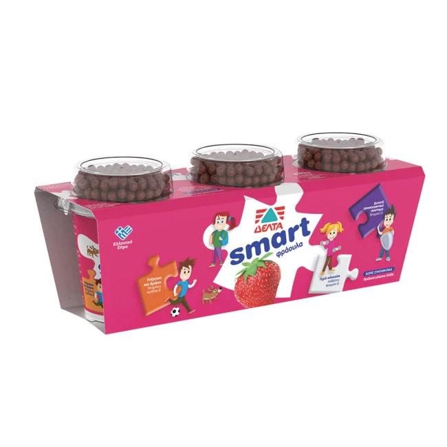 Δέλτα Smart Γιαούρτι Παιδικό Φράουλα 3x140gr