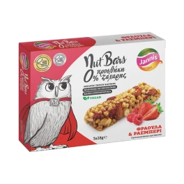 Jannis Μπάρες Soft Nut Bars Ξηρών Καρπών Με Φράουλα & Ράσμπερι 3x28gr