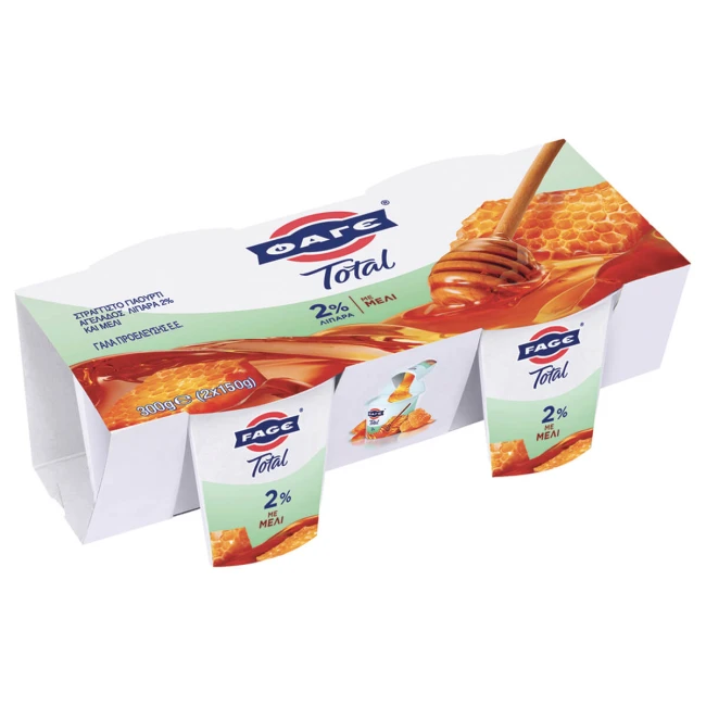 Φάγε Total Επιδόρπιο Γιαουρτιού 2% Με Μέλι 2X150gr