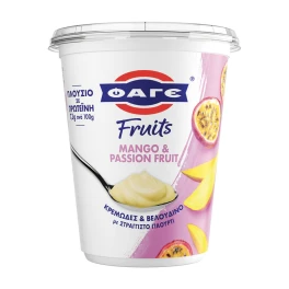 ΦΑΓΕ Fruits Επιδόρπιο Στραγγιστού Γιαουρτιού με Mango & Passion Fruit 380g