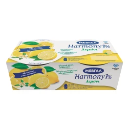 ΜΕΒΓΑΛ Harmony Επιδόρπιο Γιαουρτιού με Λεμόνι 1% Λιπαρά 2x170gr