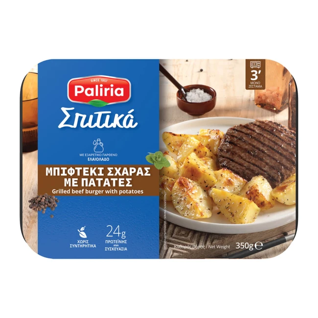 Παλίρροια Σπιτικά Μοσχαρίσιο Μπιφτέκι Με Πατάτες Φούρνου 350g