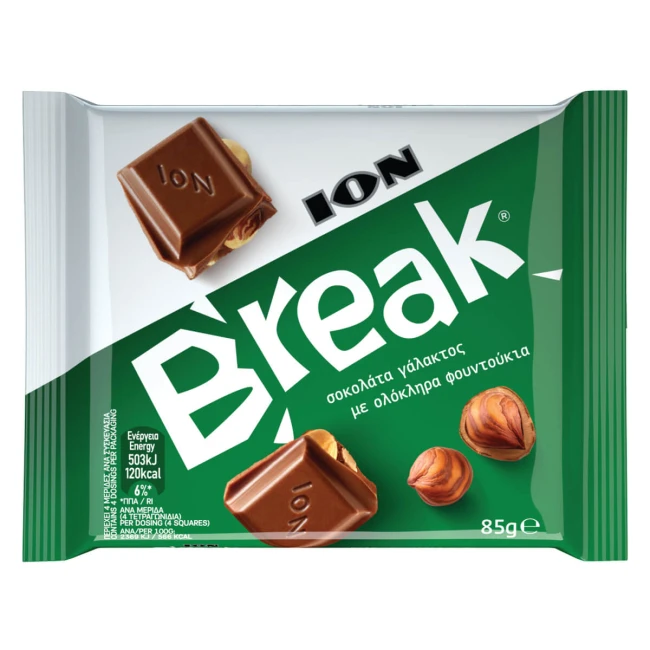 ΙΟΝ Break Σοκολάτα Γάλακτος με Φουντούκια 85gr