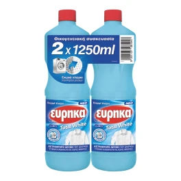 Εύρηκα Total White Καθαριστικό Με Ενεργό Χλώριo 1250ml x 2τμχ