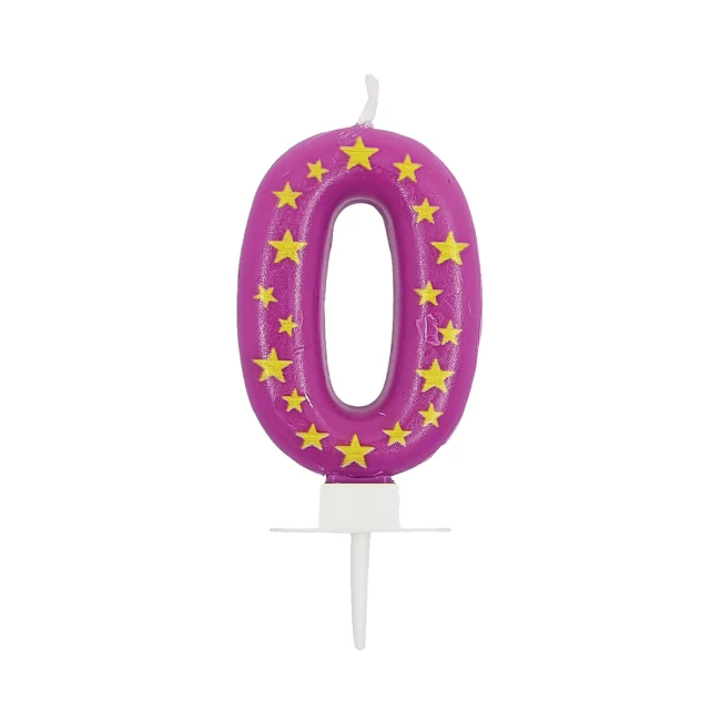 Decorata Κερί Γενεθλίων Αριθμός με Αστέρια Νο0