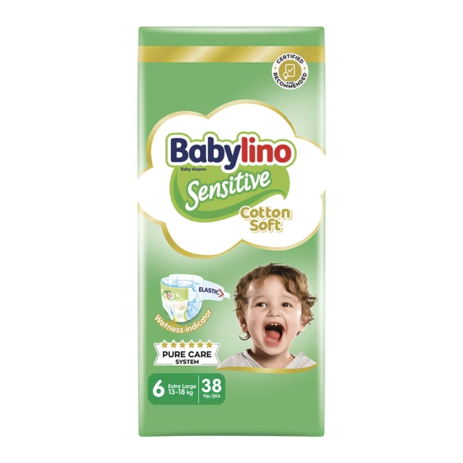 Babylino Sensitive Cotton Soft No6 13-18 Kg Value Pack 38 τμχ