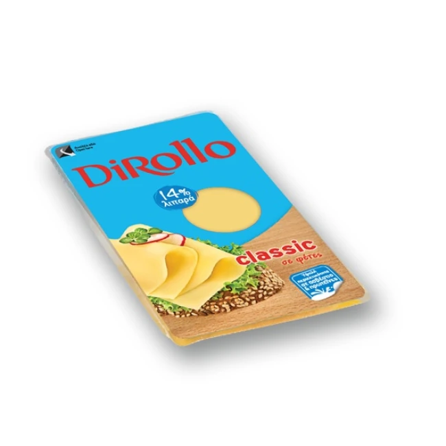 Dirollo Ημίσκληρο Τυρί 16% Λιπαρά σε Φέτες 175gr