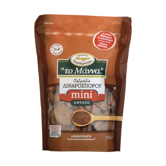 Μάννα Παξιμάδι Με Λιναρόσπορο Mini 230gr