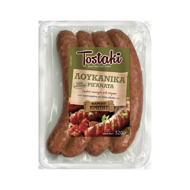 Creta Farms Tostaki Λουκάνικα Ριγανάτα Χωρίς Γλουτένη 320g Creta Farms Tostaki Λουκάνικα Ριγανάτα Χωρίς Γλουτένη 320g