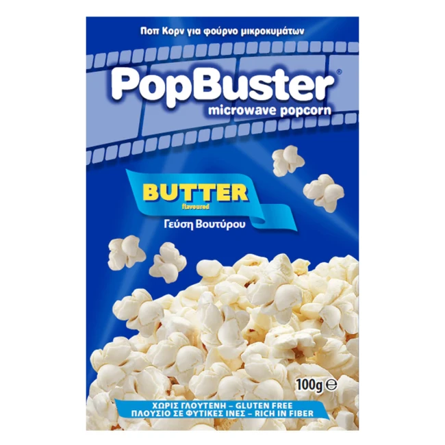 Popbuster Ποπ Κορν με Βούτυρο για Μικροκύματα 100gr
