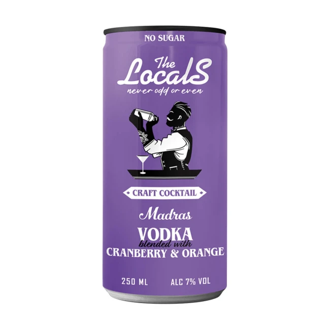 The Locals Cocktail Madras Vodka Cranberry & Orange 250ml