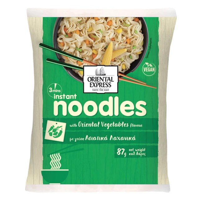 Oriental Express Instant Noodles Λαχανικά Oriental 3 Λεπτών 87gr