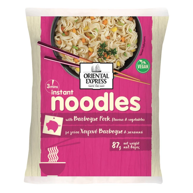 Oriental Express Instant Noodles Χοιρινό Barbeque 3 Λεπτών 87gr