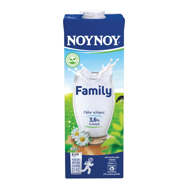 ΝΟΥΝΟΥ Family Γάλα Υψηλής Παστερίωσης Πλήρες 1lt