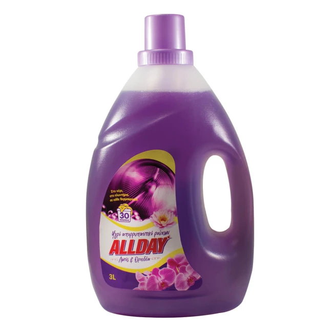Allday Υγρό Απορρυπαντικό Πλυντηρίου Ρούχων Λωτός Ορχιδέα 30μεζ 3lt