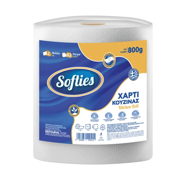 Softies Χαρτί Κουζίνας Λευκό 800gr
