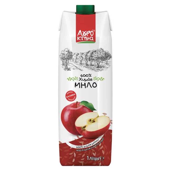 Αγρόκτημα Χυμός Μήλο 100% 1Lt