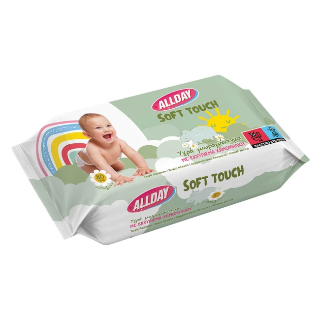 Allday Μωρομάντηλα Soft Touch 80τμχ