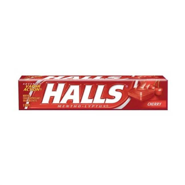 Halls Καραμέλες Cherry Χωρίς Ζάχαρη 32gr