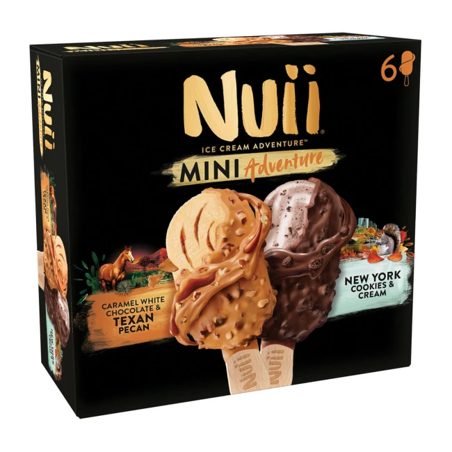 Nuii Mini Παγωτό Ξυλάκι Texan Pecan & NY Cookies 6x55ML