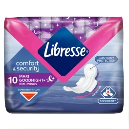 Libresse Goodnight Maxi Σερβιέτες με Φτερά 10τμ
