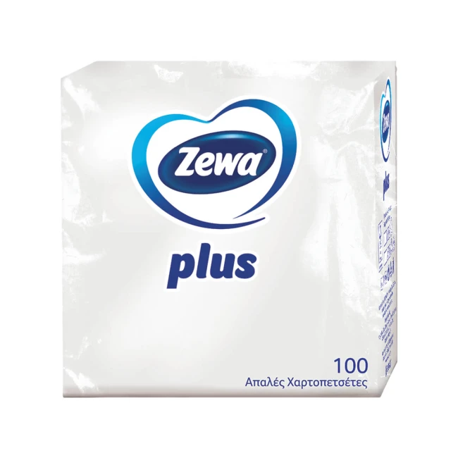 Zewa Χαρτοπετσέτες Plus Λευκές 100 φύλλα