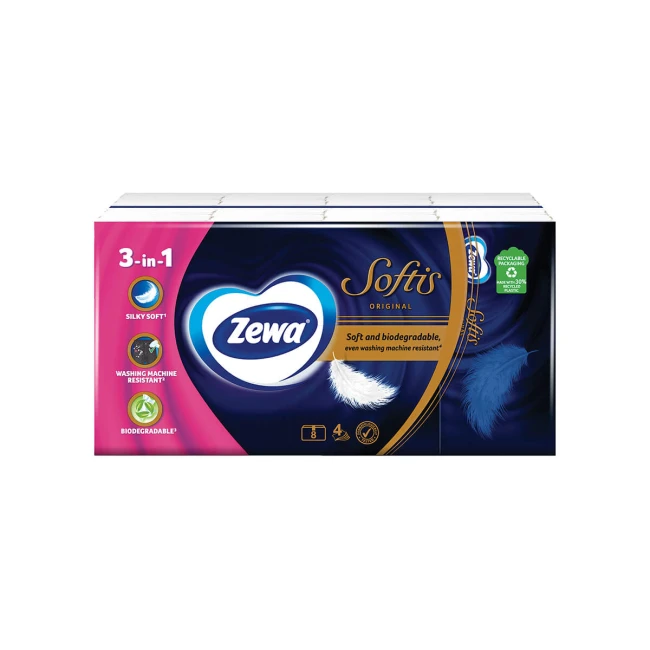Zewa Softis Χαρτομάντηλα Τσέπης 8τμχ 176g